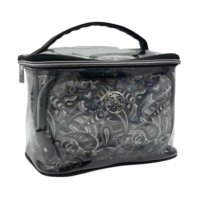 3 PC GRAY COSMETIC BAG SET